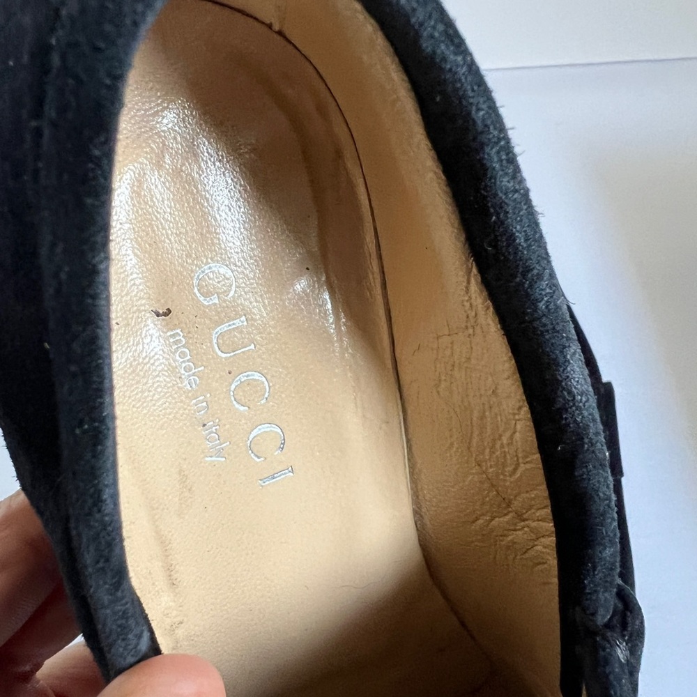 Gucci Black Suede Horsebit Slip-On Loafers - Picture 7 of 12